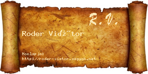 Roder Viátor névjegykártya